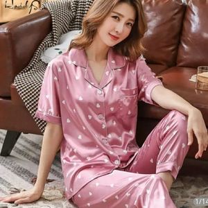 Women Satin Sleepwear Pink Silk Pajamas! 🌺